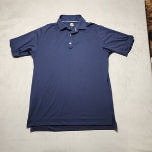 FootJoy Mens Golf Polo Shirt Navy Blue Short Sleeve Stretch Medium 1524163